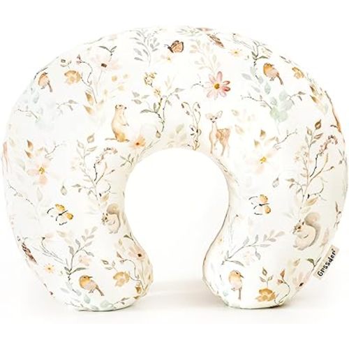 GRSSDER Nursing Pillow Cover, Stretchy Soft Minky Fabric Covers, Fit Most Nursing Support Pillows for Breastfeeding, Comfortable Safe Pillow Cover, Beautiful Stylish Pattern
