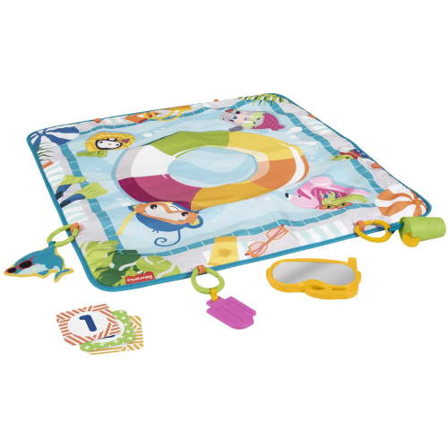 Fisher-Price Dive Right in Activity Mat, Baby Playmat with Toys