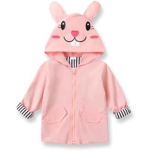 YOUNGER TREE Toddler Baby Boy Girl Duck Raincoat Cute Cartoon Hoodie Zipper Coat Outfit