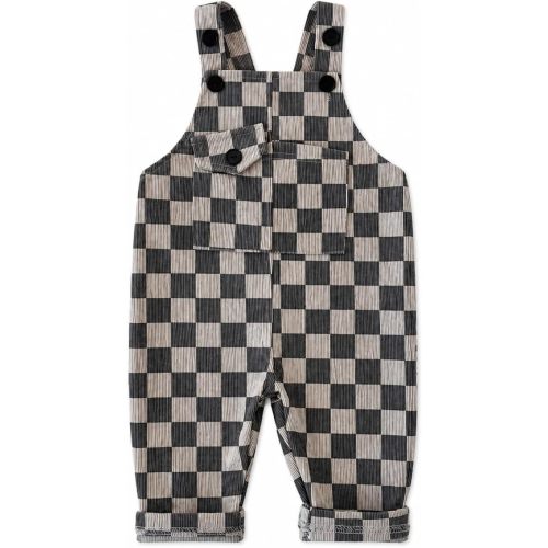 Baby Boy Overalls, Checkerboard Infant Overalls, Toddler Jumpsuit, Casual Suspender Pants for Boys Girls (6 Months-3T)