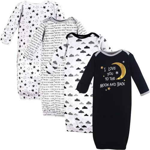 Hudson Baby baby-girls Cotton Gowns - 0-6 Months