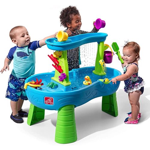 Step2 Rain Showers Splash Pond Water Table | Kids Water Play Table with 13-Pc Accessory Set for 18 months to 96 months - Without Umbrella - PlaySet