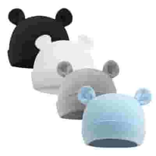 Newborn Baby Beanie Preemie Boys Hats Autumn Winter Newborn infant Hospital Hats for Girls 0-6 Months(White+Black+Gray+Sky Blue,0-6 Months)