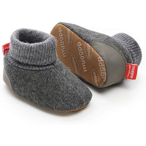 KIDSUN Newborn Infant Baby Boys Girls Fleece Booties Stay On Socks Soft Shoes Non Skid Winter Warm Christmas Slippers