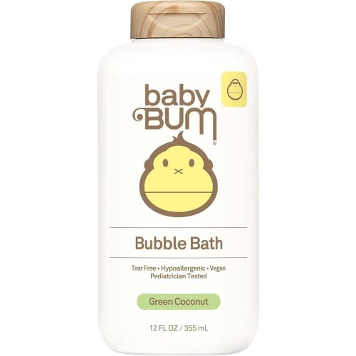 Baby Bum Bubble Bath | Tear Free Foaming Bubble Bath for Sensitive Skin with White Ginger| Natural Fragrance | Gluten Free and Vegan | 12 FL OZ
