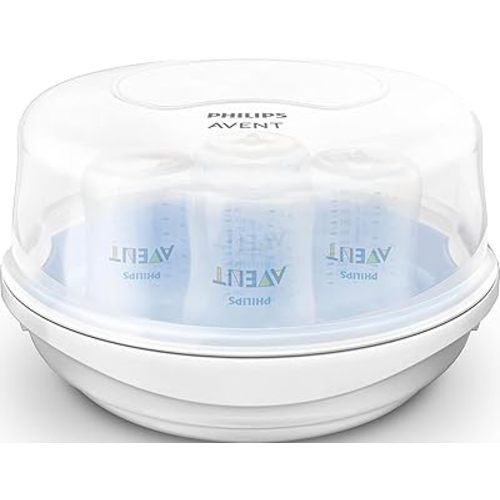 Philips Avent Microwave Steam Baby Bottle Sterilizer, 4-Bottle Capacity