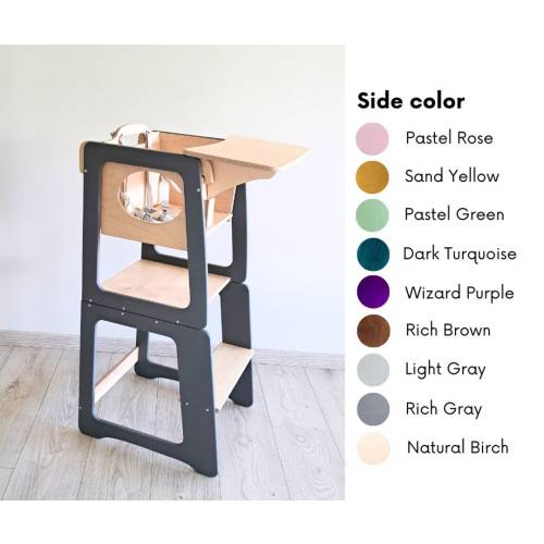 Transformable tower 3in1, kids helper stool learning, toddler convertible tower, kitchen safety stool, Montessori high chair