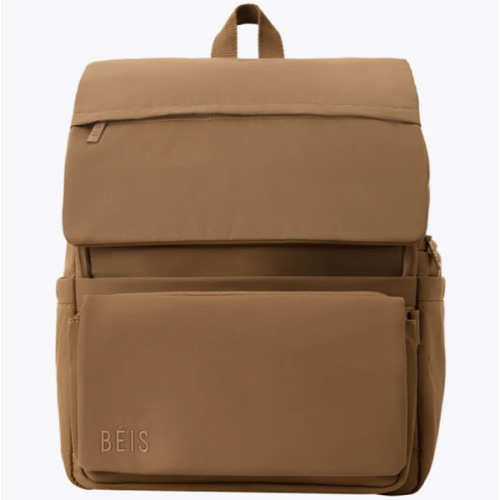 BÉIS 'The Ultimate Diaper Backpack' in Camel - Diaper Bag Backpack in Camel Brown