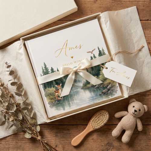 Personalized Baby Storybook Memory Book | Magical First Year Keepsake | Welcome Little One | Woodland Baby Photo Album  Baby Shower Gift