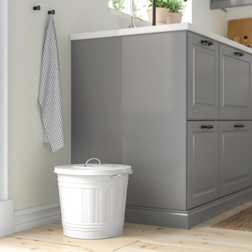 KNODD Bin with lid - white 4 gallon