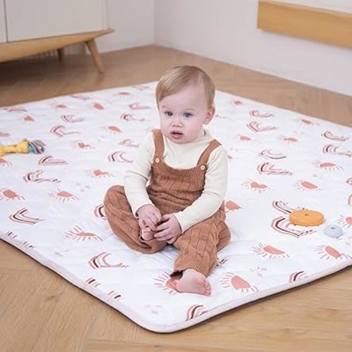 Baby Play Mat for Floor 71"x59", Playpen Mat Thicken Soft Baby Mat Playmats Skin-Friendly for Toddlers and Infants, Foldable and Machine Washable Baby Crawling Mat