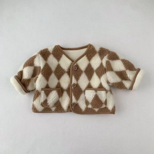 Baby Toddler Thicken Diamond Check Jacket