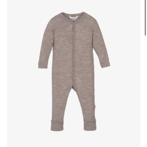 Joha - Beige Thermal Merino Wool Baby Romper | Childrensalon