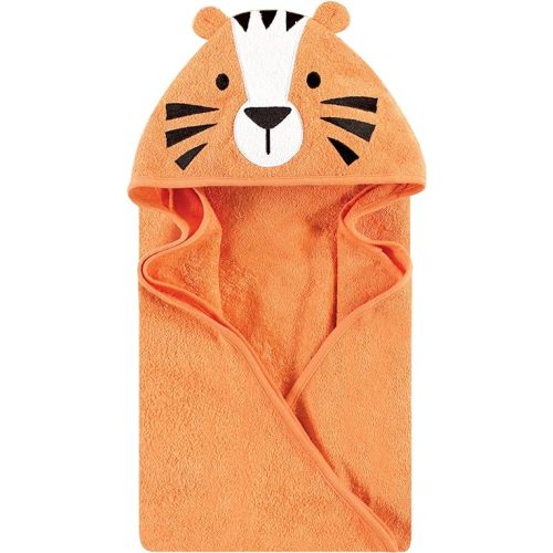 Hudson Baby Unisex Baby Cotton Animal Face Hooded Towel, Tiger, One Size