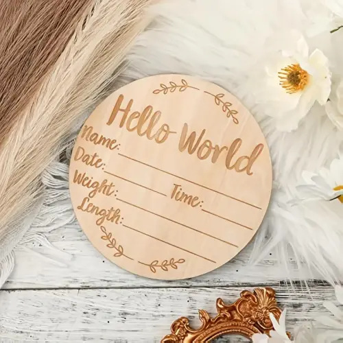 Wooden Hello World Welcome Sign, 1 Count Baby Shower Photobooth - TikTok Shop