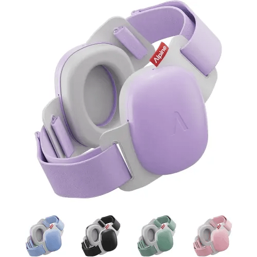 Alpine Muffy Baby Comfort - Protects Hearing for Babies and Toddlers - CE & ANSI Certified - Unique Headband for Safe fit & Comfort, Multi-adjustable for Ages 3-48 Months, 24dB Sound Reduction, Purple