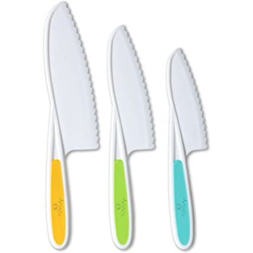 Tovla Jr. Knives for Kids 3-Piece Kitchen Cooking and Baking Knife Set - Multi-Green