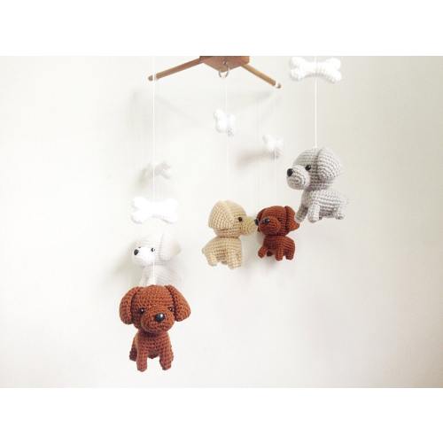 Labrador Puppy Crochet Baby Mobile, Dog baby mobile, Nursery decor,Dog crochet mobile, Labrador baby mobile, Baby Shower Gift