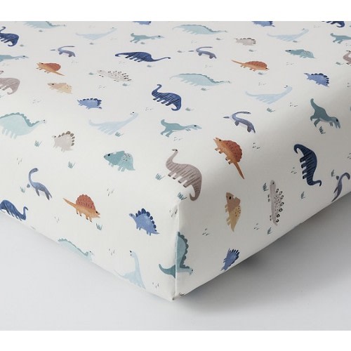 Dillon Dino Organic Crib Fitted Sheet | Pottery Barn Kids