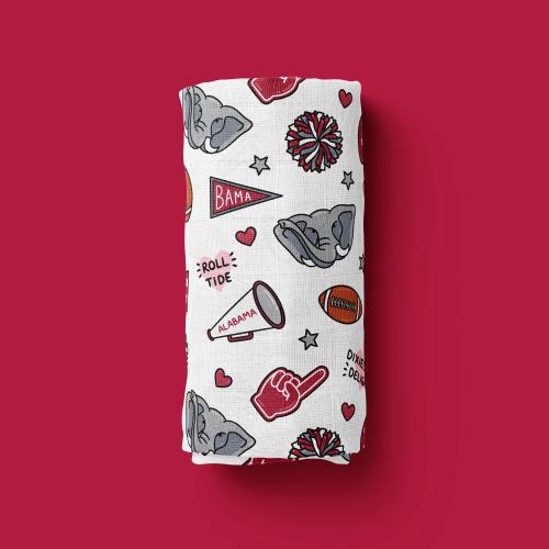 Alabama Football Baby Swaddle | Roll Tide Swaddle | Crimson Tide Football Blanket | Alabama Baby Gift | Bama Baby Gift