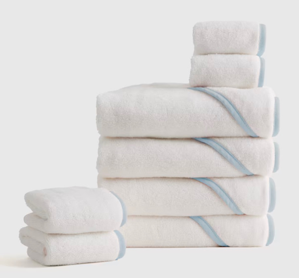 Organic Turkish Cotton Baby Bath Bundle 8-Pack in Light Blue