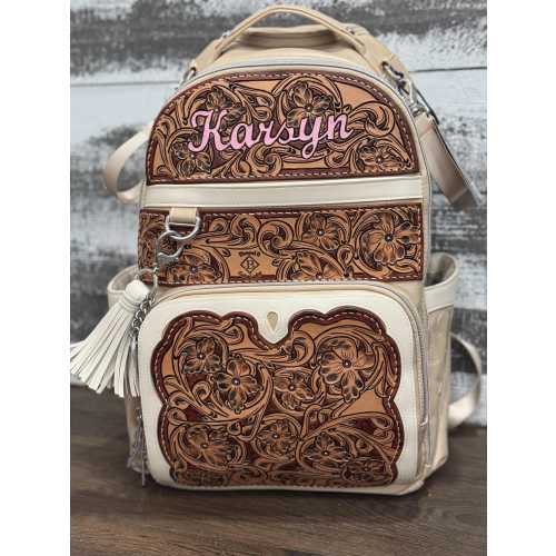 Custom Tooled Leather Itzy Ritzy Diaper Bag