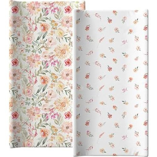 Diaper Change Cover for Baby Girl, Ultra-Soft Fitted Universal Sheet for Oval, Rectangle & Hourglass Types of Diaper Change Mattress Sheet pad by Max&So…
