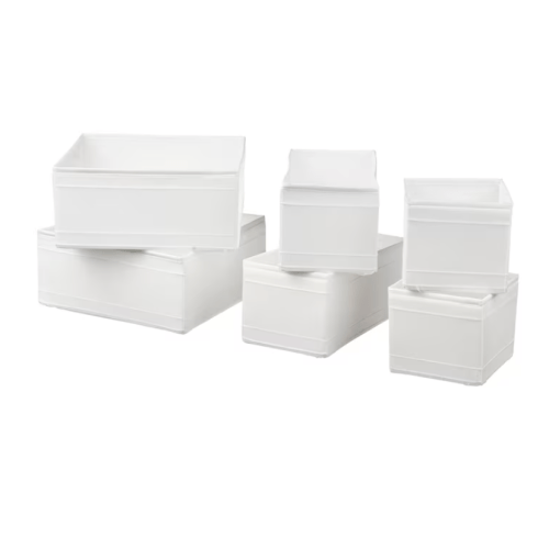 SKUBB Box organizers, set of 6 - white