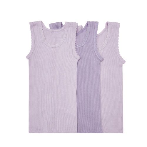 4Baby 3 Pack Singlet Cotton Lilac
