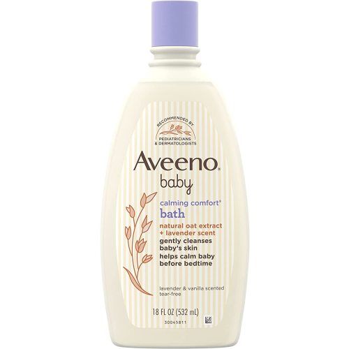 AVEENO BABY Calming Comfort Bath with Relaxing Lavender & Vanilla Scents, Hypoallergenic & Tear-Free Formula, Paraben- & Phthalate-Free, 18 Fl Oz (Pack of 1)