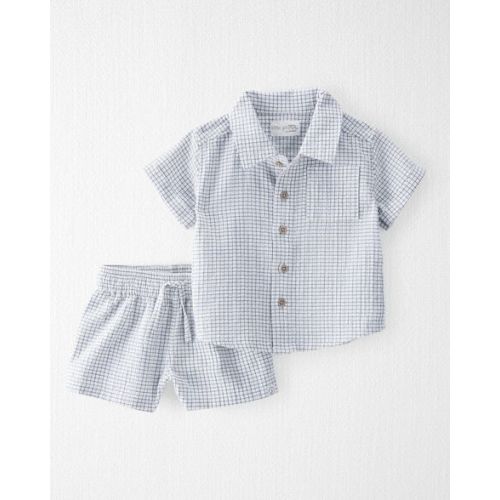 Baby 2-Piece Organic Cotton Gauze Checkered Set