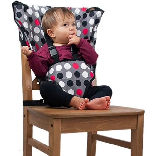 The Original Easy Seat Portable High Chairs for Babies and Toddlers - Quick, Easy, Convenient Cloth Travel High Chair - Fits in Your Hand Bag for a Happier, Safer Infant/Toddler (Polka Dot)
