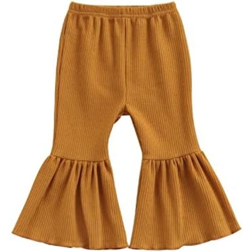 Toddler Bell Bottoms Baby Girls Ruffle Leggings Bell-Bottomed Flare Pants Trousers