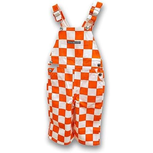 Infant Checkered Orange/White Overalls