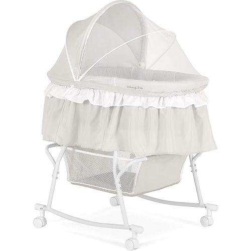 Dream On Me Lacy Portable 2-in-1 Bassinet, Light Grey