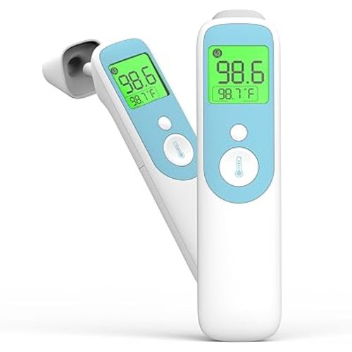Mitdir 20C Ear and Forehead Thermometer for Baby&Adults Digital Infrared Thermometer with 1s Reading Easy Operation 4-Color Backlight Data Storage Fever Alarm Magnetic Cap for Body Surface & Room Use