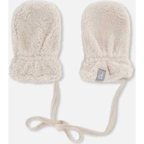 Maisonette | Newborn Sherpa Mittens No Thumbs, Offwhite