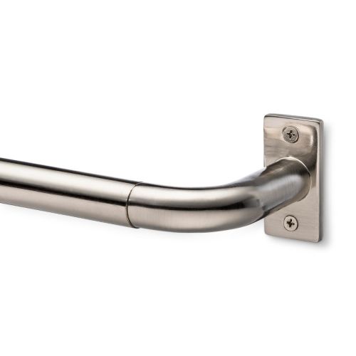 66"-120" French Curtain Rod Brushed Nickel - Threshold™: Single Steel Rod, 0.875" Diameter, 50 lb Capacity