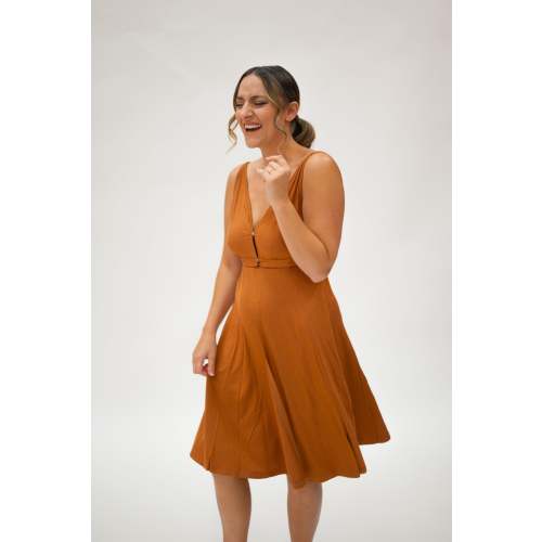 Juliet Labor & Postpartum Gown in Burnt Orange