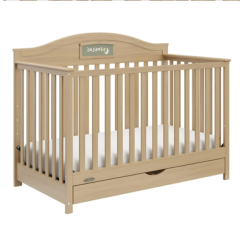 Graco Story Cuna Convertible 5 en 1 con Cajón y Cabecera Reversible, Madera Flotante