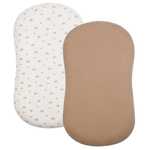 Baby Lounger Cover, Muslin Baby Nest Cover 2 Pack, 100% Cotton Newborn Lounger Cover, Infant Lounger Cover, Breathable Adjustable Slipcover for Boys Girls, Covers Only