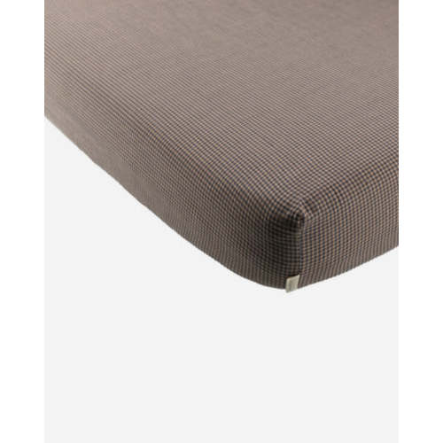 Woven Crib Sheet || Indigo Gingham