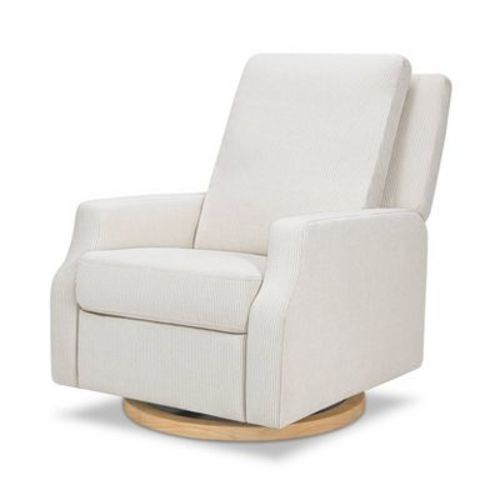 Namesake Crewe Power Recliner and Swivel Glider - Fog Chatham Stripe Performance Eco-Weave with LB
