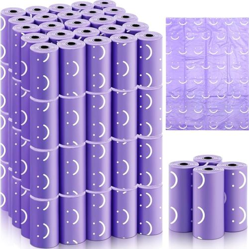 1500 Count Diaper Disposable Bags for Baby Diaper Sacks Baby Powder Scent Disposal or Pet Waste Bags, 100 Rolls(Purple)