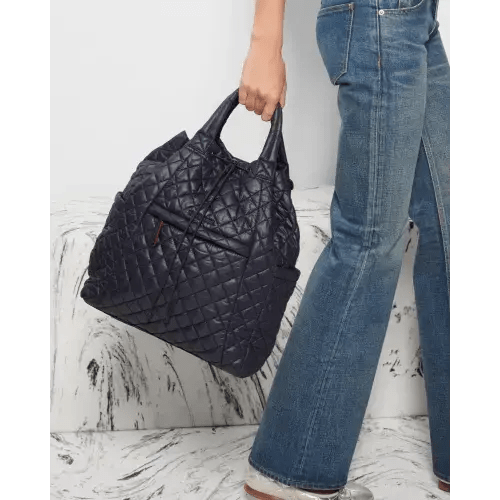 Metro Convertible Quilted Backpack in Black | MZ Wallace