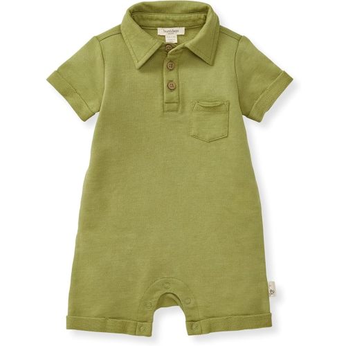 Burt's Bees Baby Baby Boys Polo Rompers, 100% Organic Cotton One-piece Coverall and Layette Set