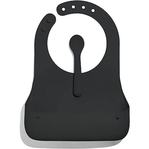 Avanchy Silicone Baby Bibs, Waterproof, Adjustable, BPA Free, Soft Unisex Set for Toddlers with Matching Spoon