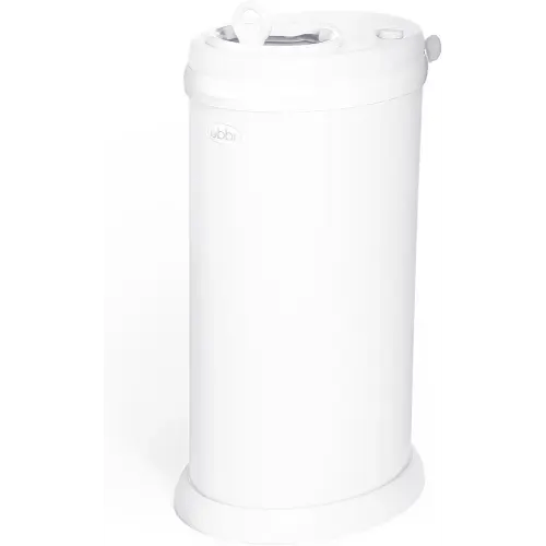 Ubbi Steel Diaper Pail, Odor Locking, No Special Bag Required, Award-Winning, Registry Must-Have, White