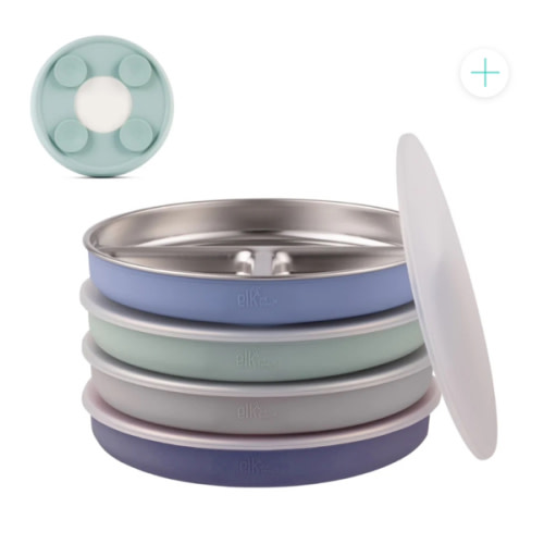 7.8" Stainless Steel Divided Plates with Suction Sleeve