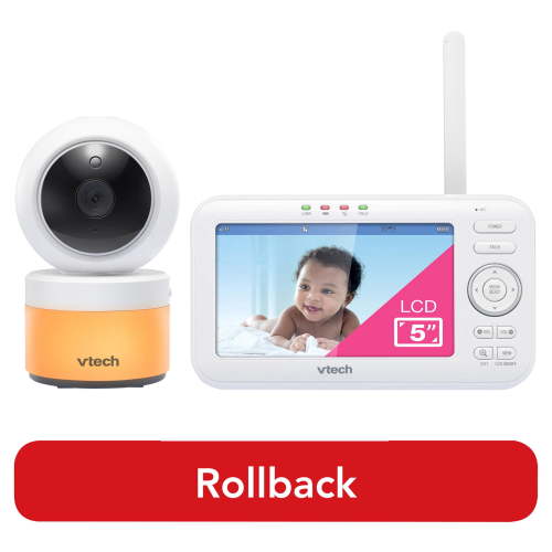VTech 5" Digital Video Baby Monitor with Pan and Tilt and Night Light, VM5263, White